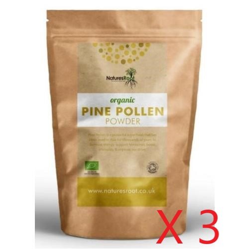 3xOrganic Pure Cell Wall Pine Pollen Powder Extract for Pine Pollen 250g